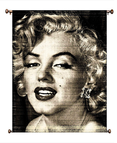 Marilyn Monroe Vintage Picture on Canvas Hung on Copper Rod, Ready to Hang, Wall Art Décor