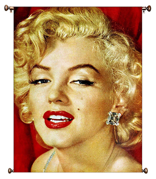 Marilyn Monroe Vintage Picture on Large Canvas Hung on Copper Rod, Ready to Hang, Wall Art Décor