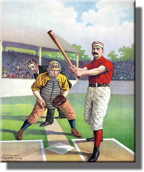 Vintage Baseball Game Picture Made on Stretched Canvas Wall Art Decor Ready to Hang!.