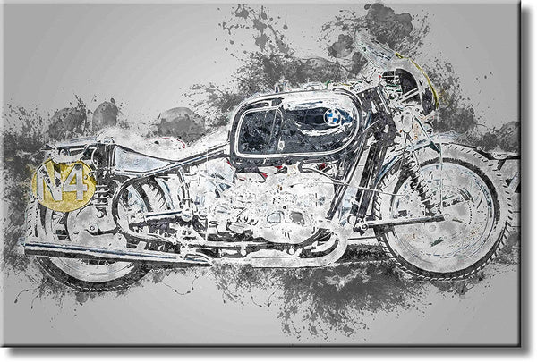 BMW Motorcycle Picture on Stretched Canvas, Wall Art Décor, Ready to Hang